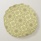 ゴールデンマンダラモザイクパターン装飾用クッション ラウンドクッション (裏面)