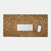 ゴールデンマンダラ洗練された禅ニュートラルタンブラウン デスクマット (キーボード&マウス)