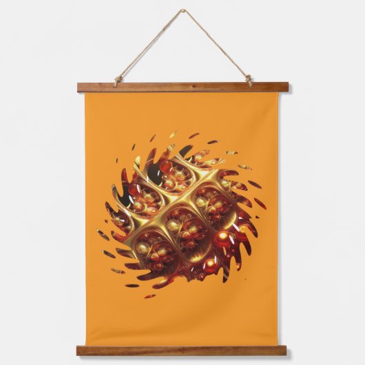 ゴールデンマンデルブロー – 回転する 吊り下げ型タペストリー (正面)