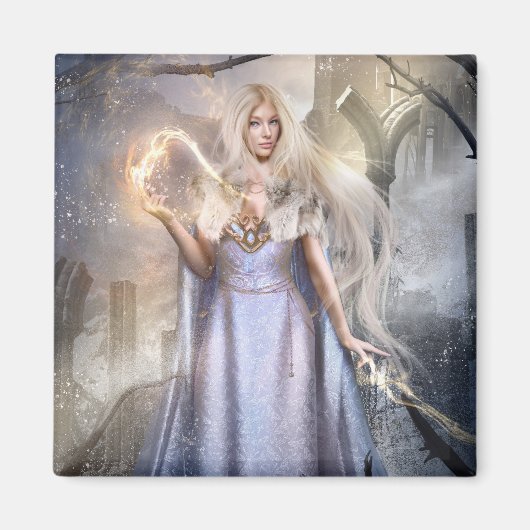 ゴールデンマークエピックファンタジーアート冷蔵庫用マグネット マグネット (正面)