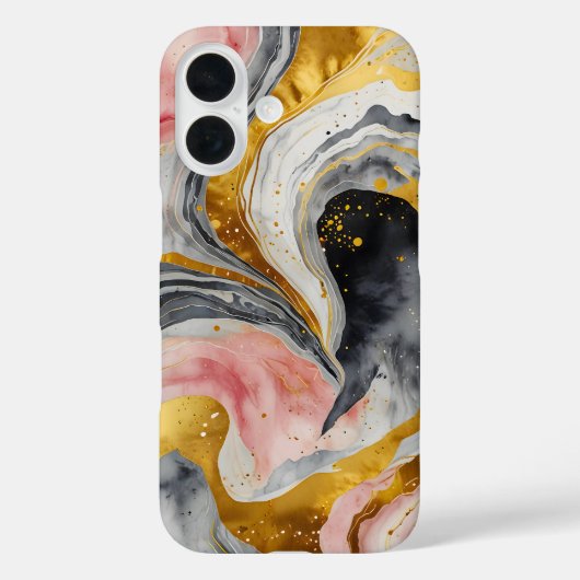 ゴールデンマーブルの渦 Case-Mate iPhoneケース (裏面)