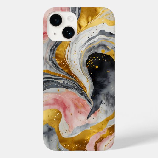 ゴールデンマーブル渦 Case-Mate iPhoneケース (裏面)