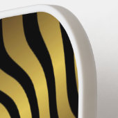 ゴールデンマーブル背景ゼブラテクスチャのパーソナライズ ピックルボールラケット (左詳細)