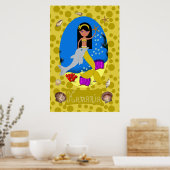 ゴールデンマーメイドアンドドルフィンプリント ポスター (キッチン)