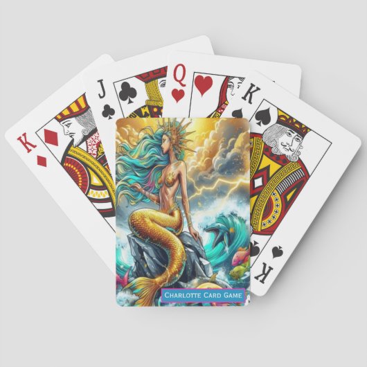 ゴールデンマーメイド支配モノグラムキッズ古いメイドゲーム トランプ (裏面)