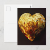 ゴールデンミダスタッチドグラスアートハート ポストカード (正面/裏面)