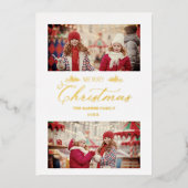 ゴールデンミニマリストのメリークリスマス植物誌 箔シーズンカード (正面)