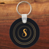 ゴールデンミニマルエレガントレタリングブラック キーホルダー (正面)