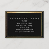 ゴールデンミニマルフォイルフレームブラックビップ 名刺 (裏面)