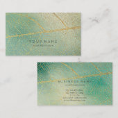ゴールデンミニマルリーフミントビップ美しいメーキャップ 名刺 (正面/裏面)