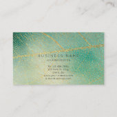 ゴールデンミニマルリーフミントビップ美しいメーキャップ 名刺 (裏面)