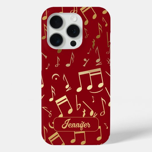 ゴールデンミュージカルの深い赤の背景 Case-Mate iPhoneケース (裏面)