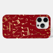 ゴールデンミュージカルの深い赤の背景 Case-Mate iPhoneケース (裏面 (横))