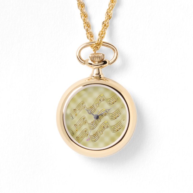 ゴールデンミュージックノート巻き付け金ゴールドウォッチ 腕時計 (正面)