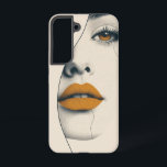 ゴールデンミューズの電話ケース SAMSUNG GALAXY S22ケース<br><div class="desc">黄金の唇と閉じた目を持つミニマ与えリストの顔は、スタイリッシュ、エレガント、およびビブ芸術的ー。</div>