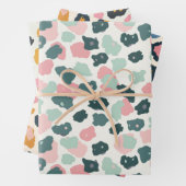 ゴールデンミントパステルヒョウの斑点 ラッピングペーパーシート (インサイチュ)