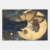 ゴールデンムーンの下に花を咲かせる魔法の夜の妖精 ラッピングペーパーシート (正面)