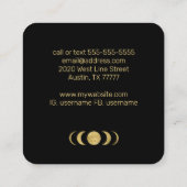 ゴールデンムーンアストロロジー先生コーチスピリチュアル スクエア名刺 (裏面)