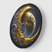ゴールデンムーンアストロロジー先生コーチスピリチュアル ラージ壁時計 (傾斜)