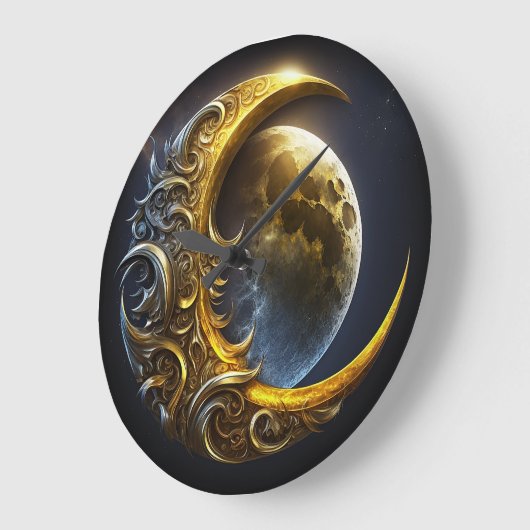 ゴールデンムーンアストロロジー先生コーチスピリチュアル ラージ壁時計 (傾斜)