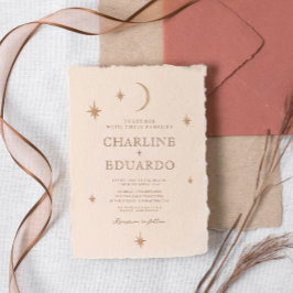 ゴールデンムーンシナ結婚ルBohoのQrコード 招待状