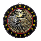 ゴールデンムーンハイライト狼のワイルドスピリット ダーツボード (正面)