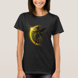 ゴールデンムーンフェアリー - 天上の女性的な夜の芸術 Tシャツ