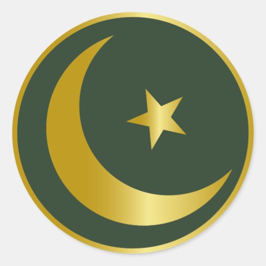 ゴールデンムーン&スターデザイン ラウンドシール (正面)