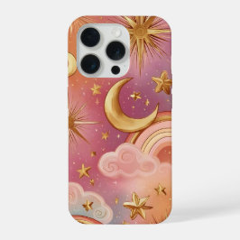 ゴールデンムーン&スター iPhone 15 PROケース
