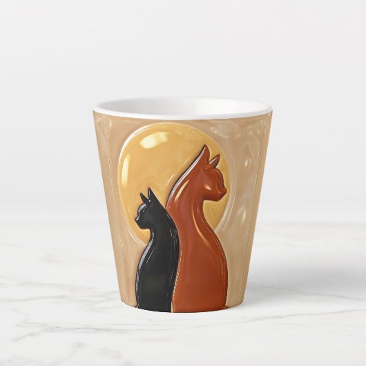 ゴールデンムーン ツインキャッツ カフェラテマグ (正面)