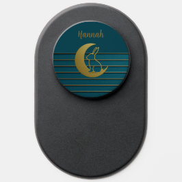 ゴールデンムーン&バニーオンティール（緑がかった色） ポップソケット