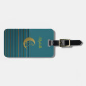 ゴールデンムーン&バニーオンティール（緑がかった色）ラゲージタグ ラゲッジタグ (正面横)