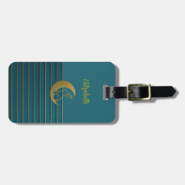 ゴールデンムーン&バニーオンティール（緑がかった色）ラゲージタグ ラゲッジタグ