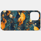 ゴールデンムーン マウンテン ナイトスカイ ロータス フラワー パターン Case-Mate iPhoneケース (裏面 (横))