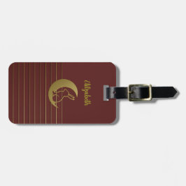 ゴールデンムーン&ラビットオン深いレッドラゲージタグ ラゲッジタグ