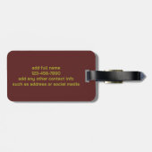 ゴールデンムーン&ラビットオン深いレッドラゲージタグ ラゲッジタグ (裏面横)