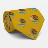 ゴールデンメキシコイーグルファッションタイ、メキシコ国旗 ネクタイ (ロール)