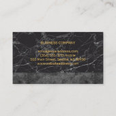 ゴールデンメタリックモデル |黒い大理石のカラーブロック 名刺 (裏面)
