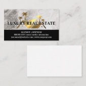 ゴールデンメタリック実在エステートロゴ |大理石 名刺 (正面/裏面)