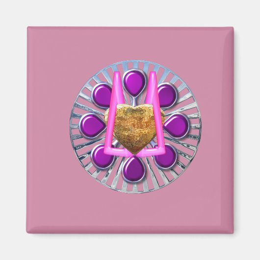 ゴールデンメタルハートスタンド マグネット (正面)