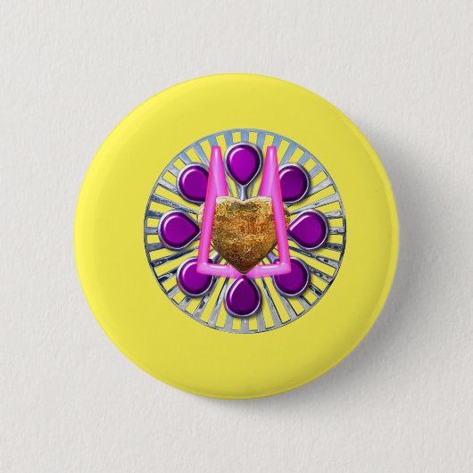 ゴールデンメタルハートスタンド 缶バッジ (正面)