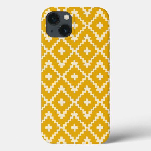 ゴールデンメディナ：イエローのアンダルシア・モロッコ幾何学模様 Case-Mate iPhoneケース (裏面)