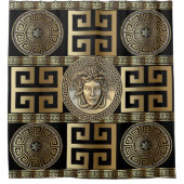 ゴールデンメドゥーサギリシャ鍵シャワーカーテン シャワーカーテン (正面)