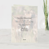 "ゴールデンメドウズ" – グリーティングカード (裏面)