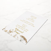 ゴールデンメドウ結婚ワイルドフラワー 箔招待状 (回転した状態)