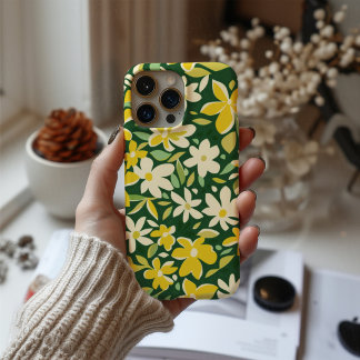 ゴールデンメドウ - イエロー花柄フォンケース iPhone 16ケース