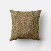 ゴールデンメドウ、抽象芸術フローラルパターンオリーブグリーン クッション (裏面)