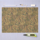 ゴールデンメドウ、抽象芸術フローラ、オリーブグリーン黄色 薄葉紙 (クラフト)