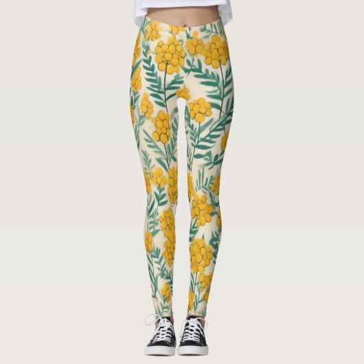 ゴールデンメドウ：明るいタンジー開花 レギンス (正面)