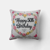 ゴールデンメモリーズ：50誕生日装飾用クッション クッション (裏面)